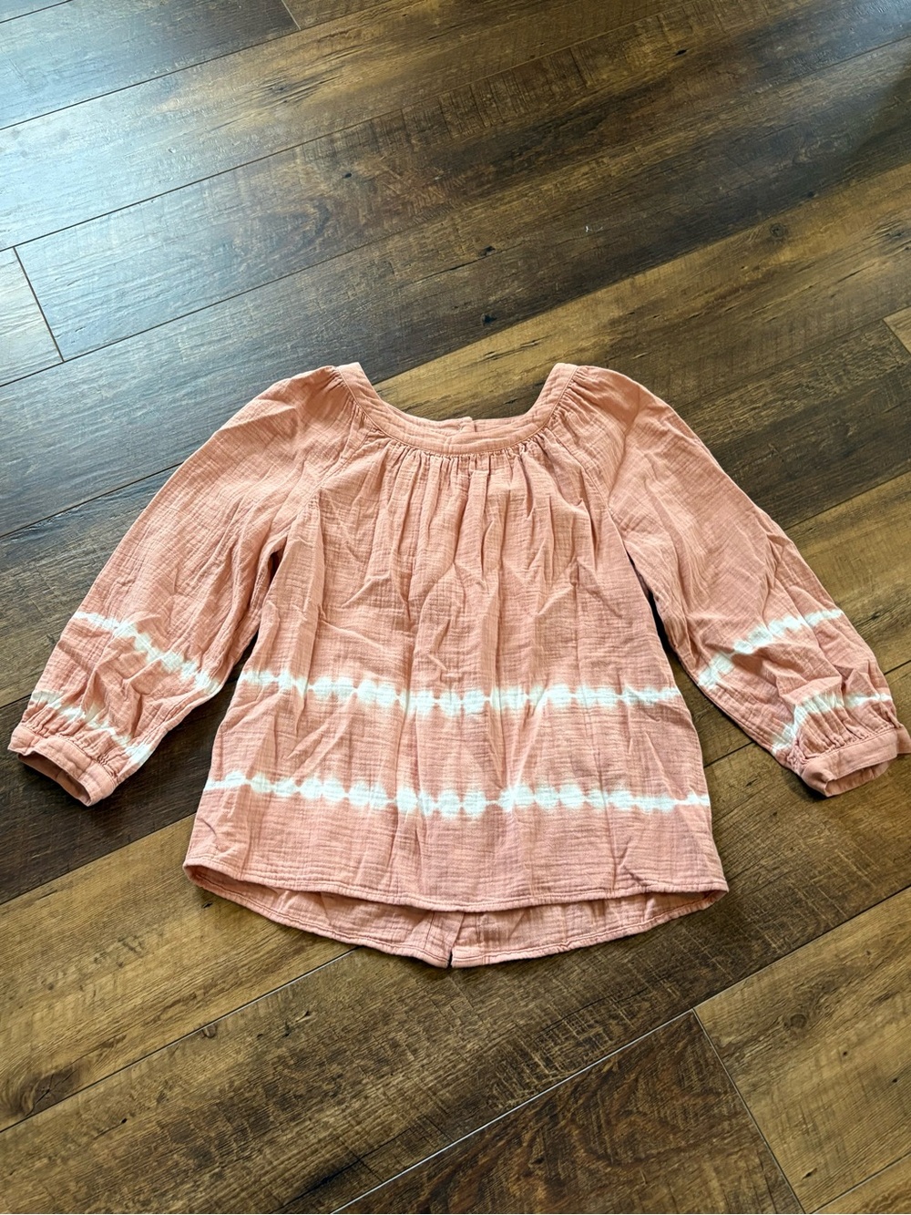 Madewell Women’s Dusty Rose Pink Tie-Dye Muslin Flowy Boho Peasant Blouse